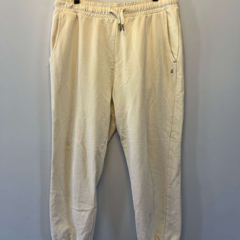 WE WORE WHAT…..Cream Jogger Pants - Casual Drawstring Sweatpants